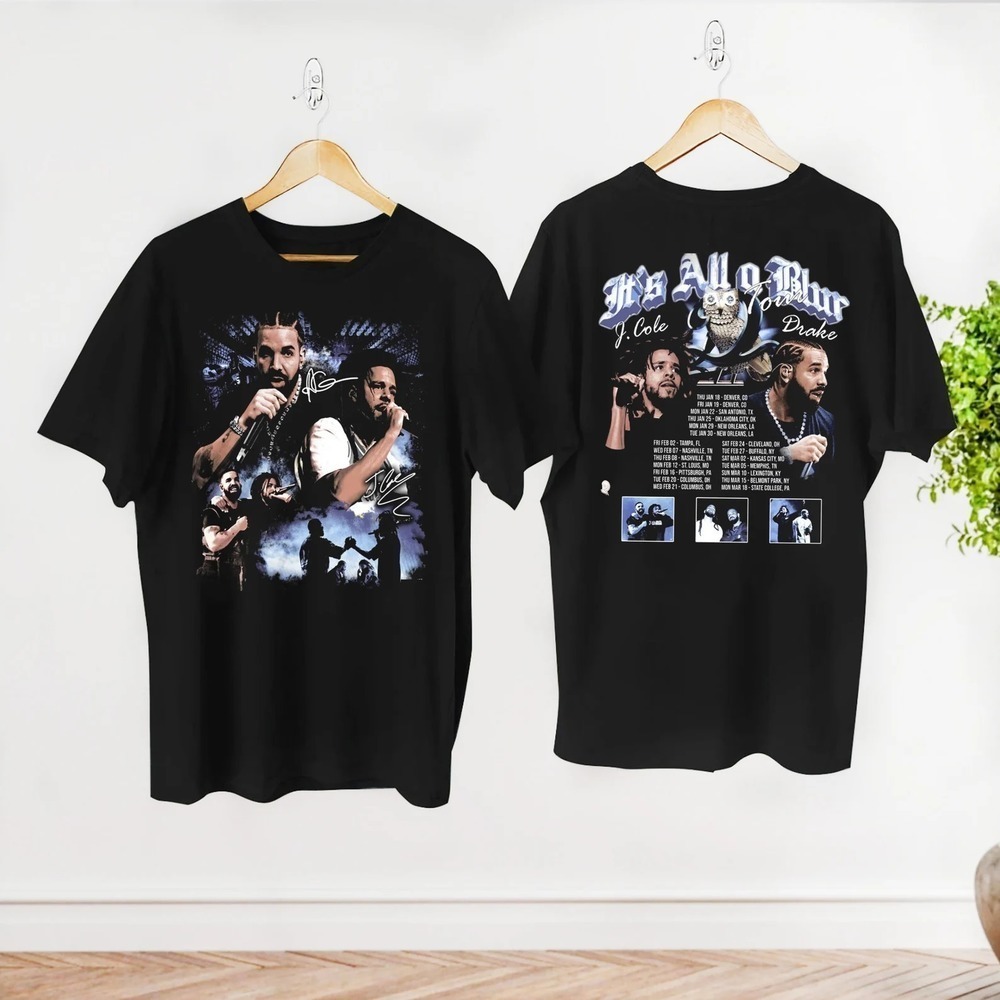 Graphic Drake J Cole Big As The What Tour  2 Sided Tshirt